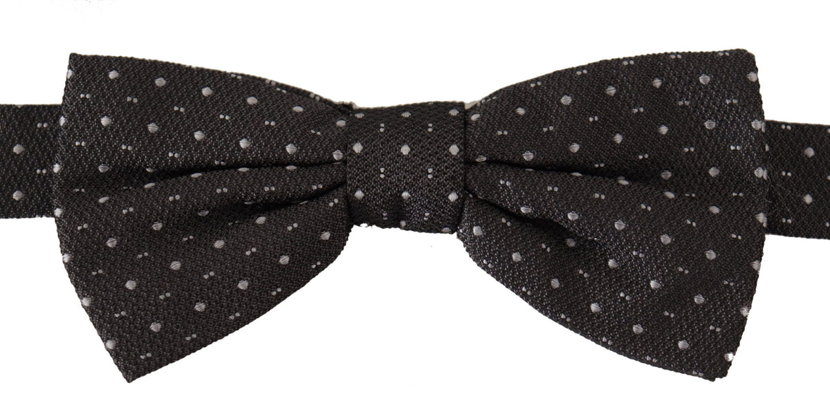 Cravate papillon 100 % soie à pois gris Dolce &amp; Gabbana