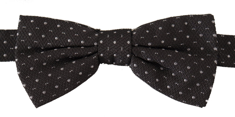 Cravate papillon 100 % soie à pois gris Dolce &amp; Gabbana