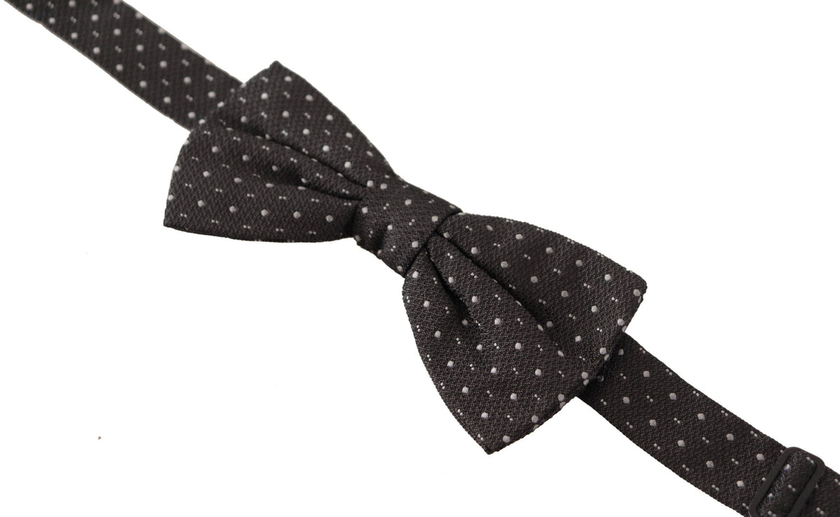 Cravate papillon 100 % soie à pois gris Dolce &amp; Gabbana