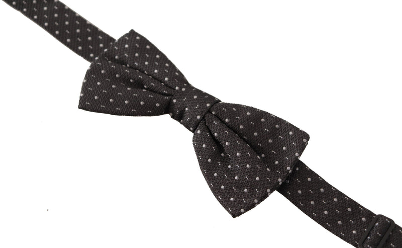 Cravate papillon 100 % soie à pois gris Dolce &amp; Gabbana