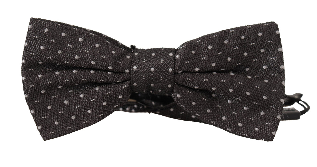 Cravate papillon 100 % soie à pois gris Dolce &amp; Gabbana