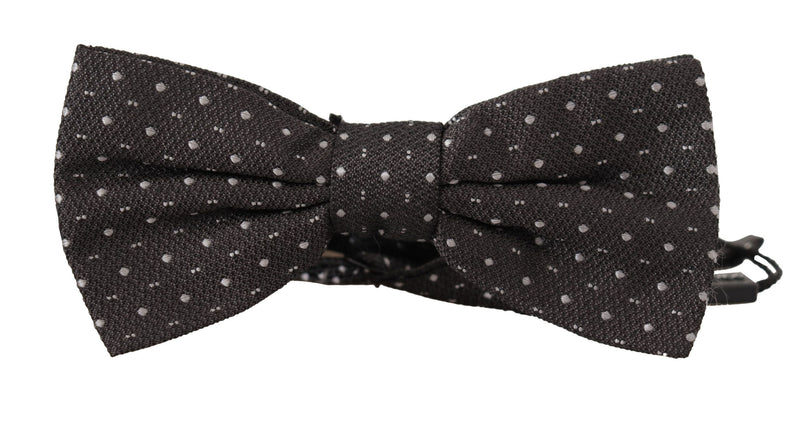 Cravate papillon 100 % soie à pois gris Dolce &amp; Gabbana