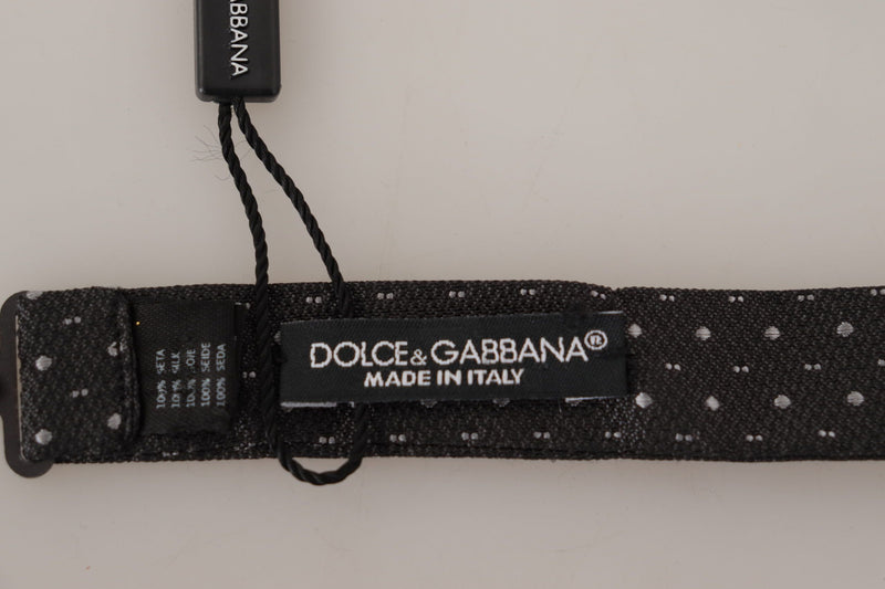 Cravate papillon 100 % soie à pois gris Dolce &amp; Gabbana
