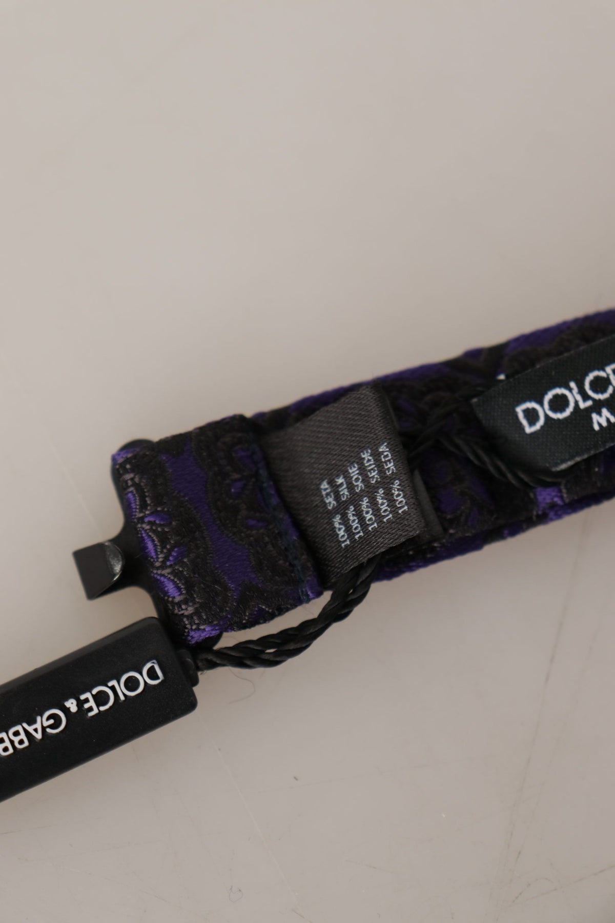 Cravate papillon ajustable en soie géométrique bleue Dolce &amp; Gabbana