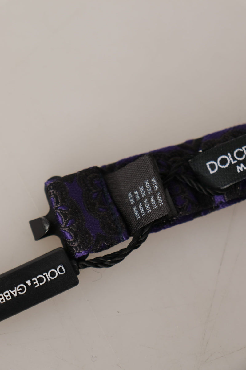 Cravate papillon ajustable en soie géométrique bleue Dolce &amp; Gabbana