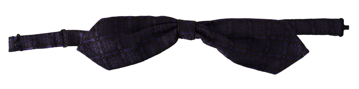 Cravate papillon ajustable en soie géométrique bleue Dolce &amp; Gabbana