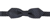 Cravate papillon 100 % soie à pois bleus et gris Dolce &amp; Gabbana