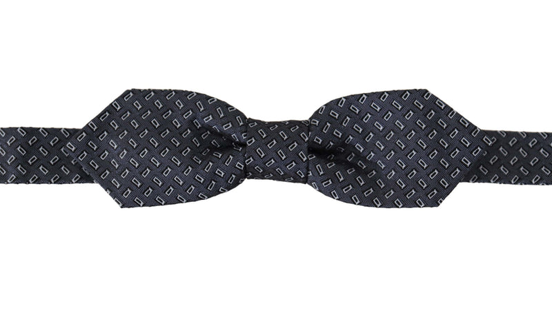 Cravate papillon 100 % soie à pois bleus et gris Dolce &amp; Gabbana