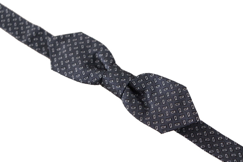 Cravate papillon 100 % soie à pois bleus et gris Dolce &amp; Gabbana