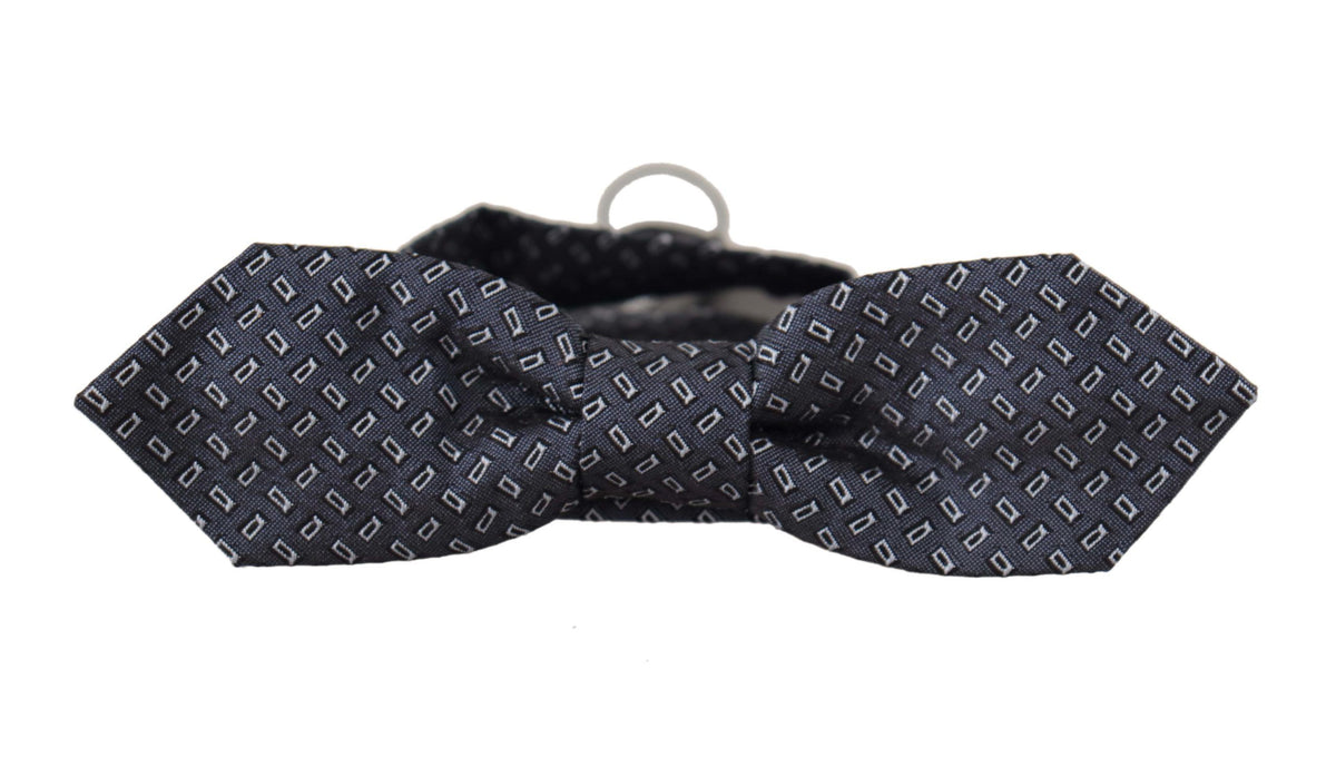 Cravate papillon 100 % soie à pois bleus et gris Dolce &amp; Gabbana