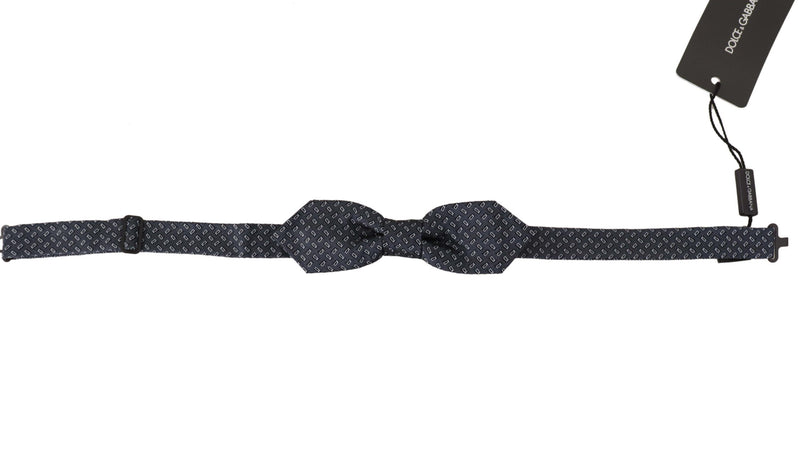 Cravate papillon 100 % soie à pois bleus et gris Dolce &amp; Gabbana