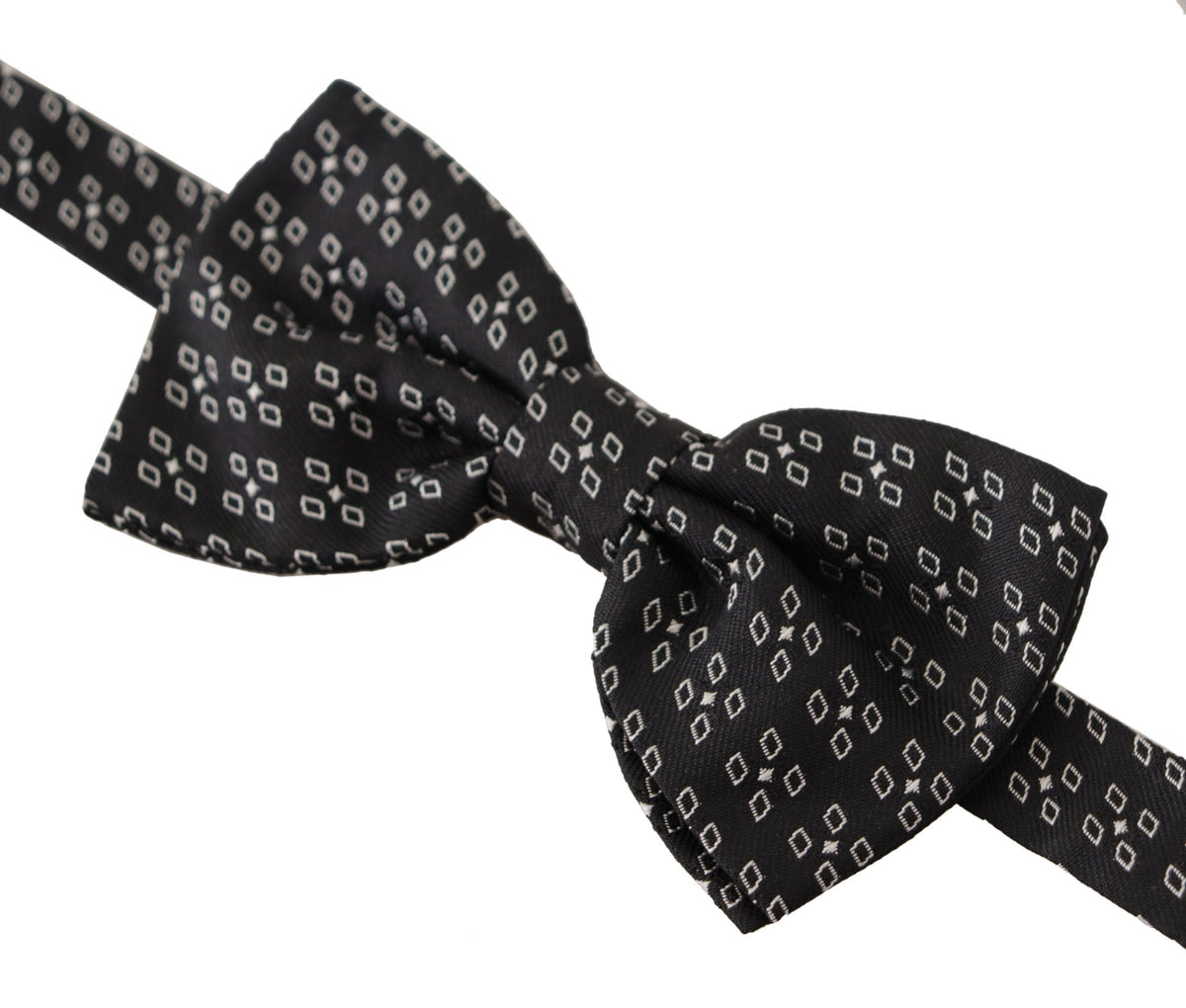 Cravate papillon 100 % soie à pois noirs et blancs Dolce &amp; Gabbana