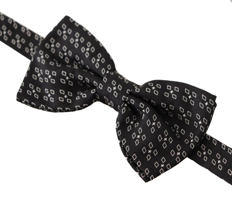 Cravate papillon 100 % soie à pois noirs et blancs Dolce &amp; Gabbana