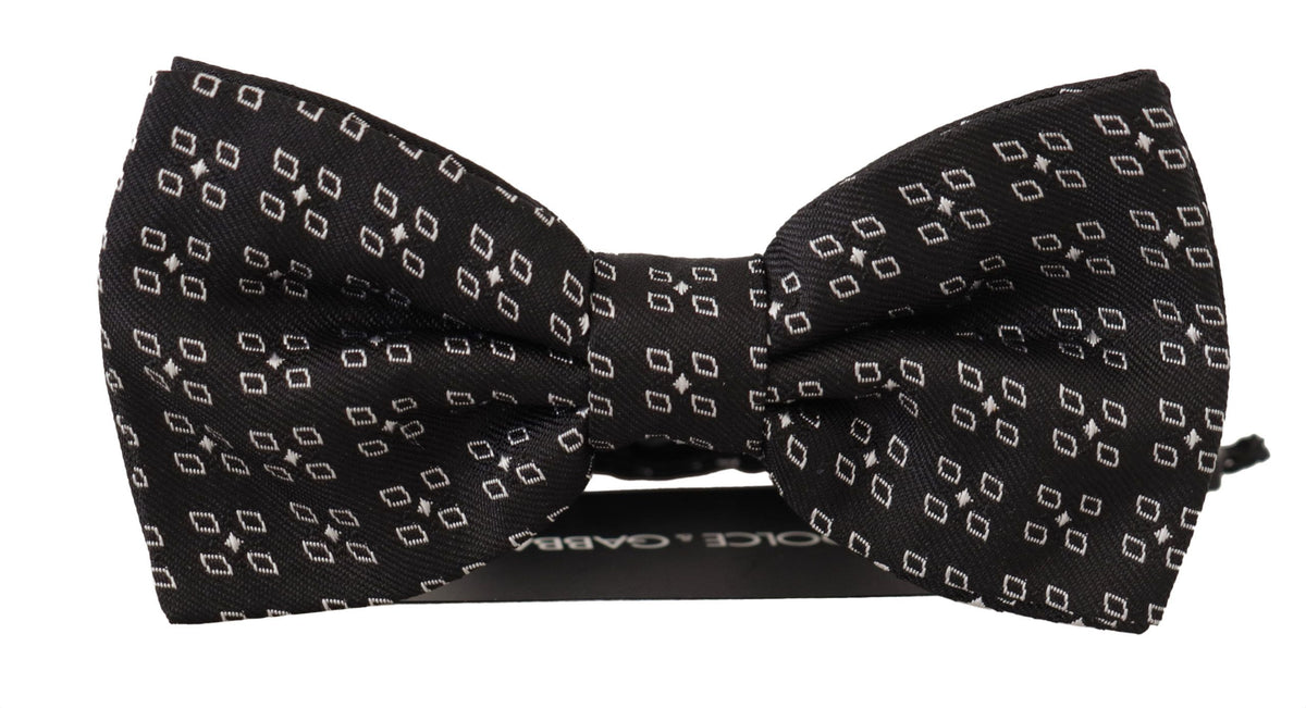 Cravate papillon 100 % soie à pois noirs et blancs Dolce &amp; Gabbana