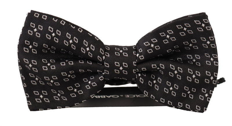 Cravate papillon 100 % soie à pois noirs et blancs Dolce &amp; Gabbana