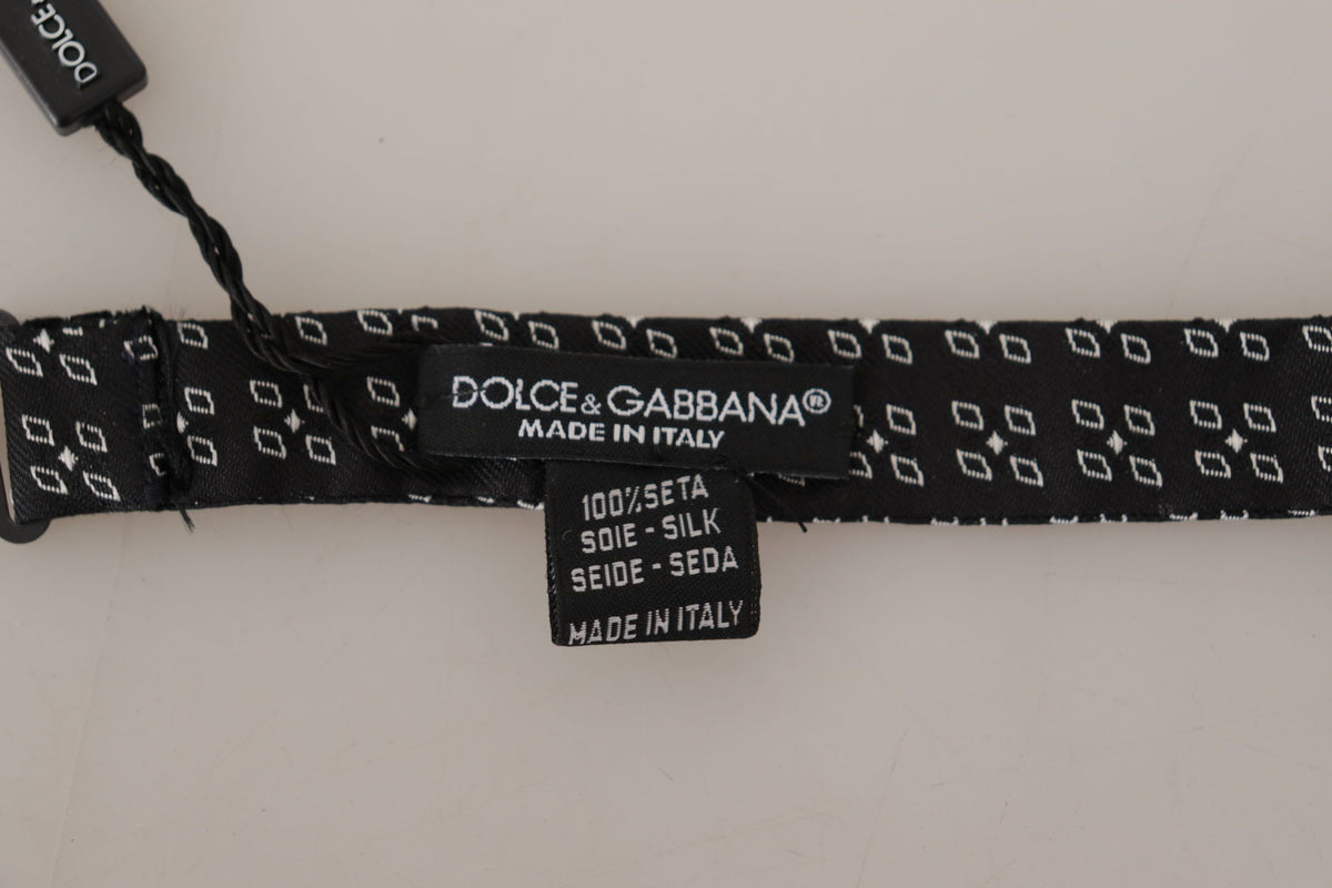 Cravate papillon 100 % soie à pois noirs et blancs Dolce &amp; Gabbana