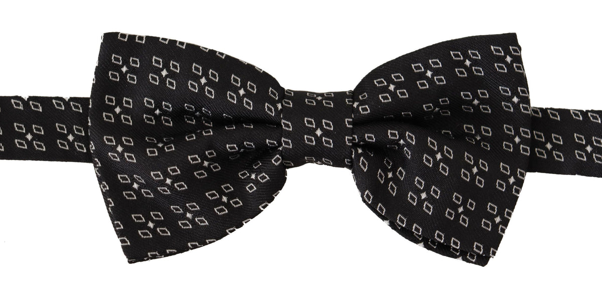 Cravate papillon 100 % soie à pois noirs et blancs Dolce &amp; Gabbana