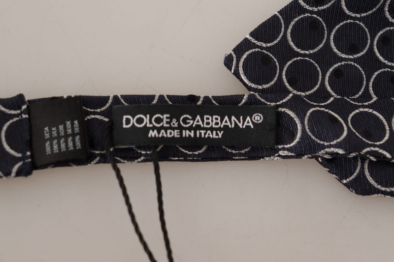 Cravate papillon Dolce &amp; Gabbana noire et blanche à col rond 100 % soie