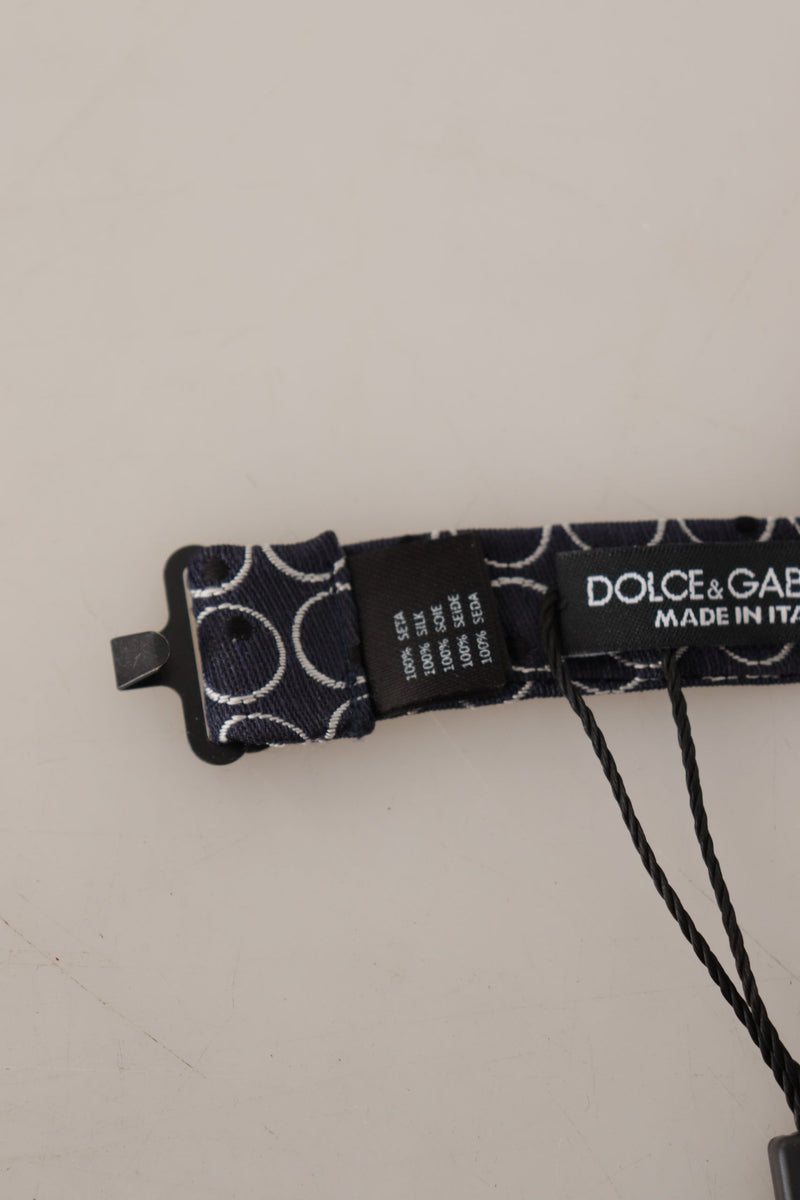 Cravate papillon Dolce &amp; Gabbana noire et blanche à col rond 100 % soie