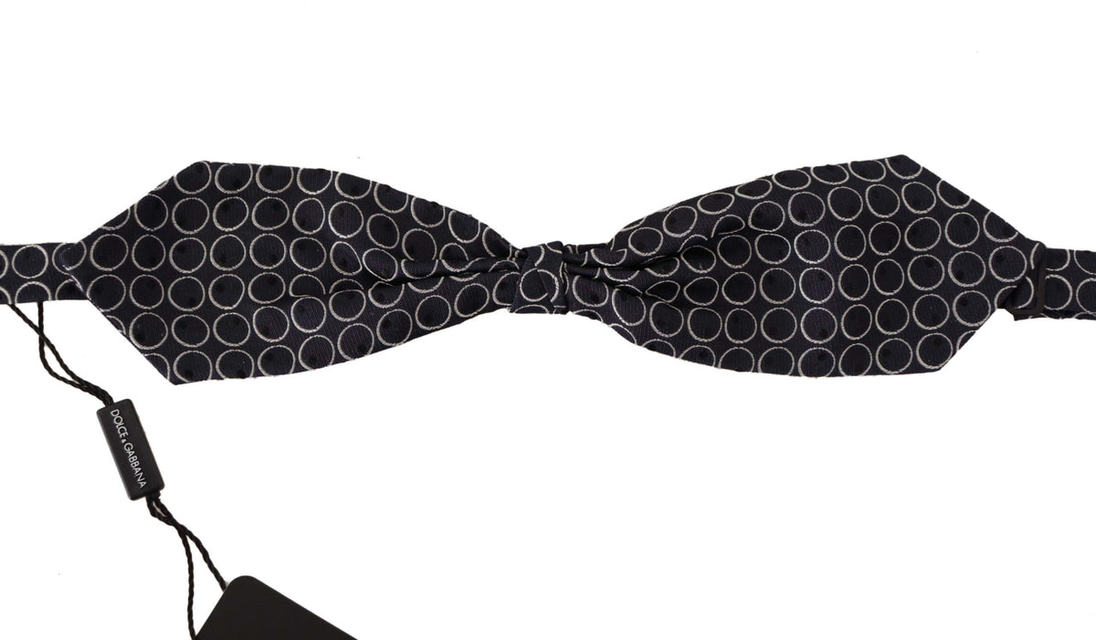 Cravate papillon Dolce &amp; Gabbana noire et blanche à col rond 100 % soie