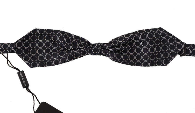 Cravate papillon Dolce &amp; Gabbana noire et blanche à col rond 100 % soie