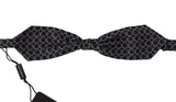 Cravate papillon Dolce &amp; Gabbana noire et blanche à col rond 100 % soie