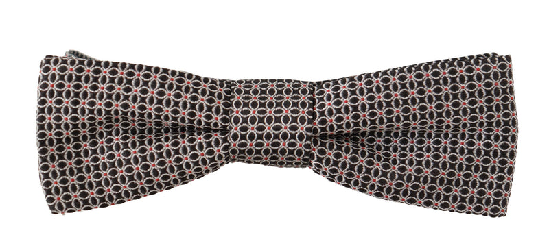 Cravate papillon en soie à motif floral noir et blanc Dolce &amp; Gabbana