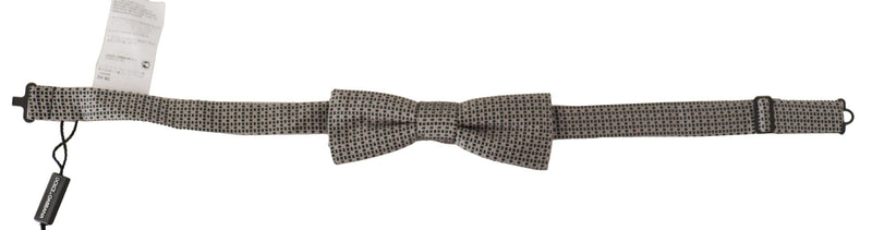 Cravate papillon en soie à motif floral noir et blanc Dolce &amp; Gabbana