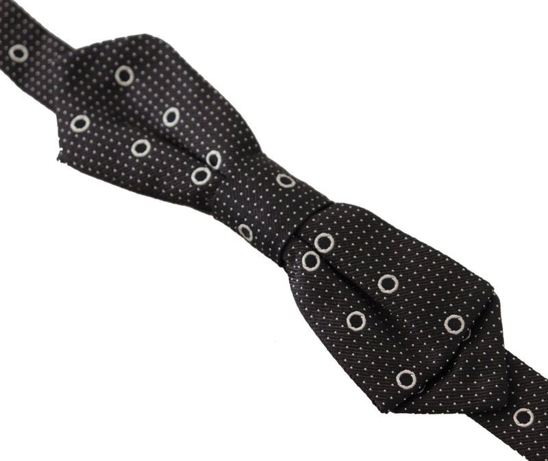 Cravate papillon 100 % soie à pois noirs et blancs Dolce &amp; Gabbana