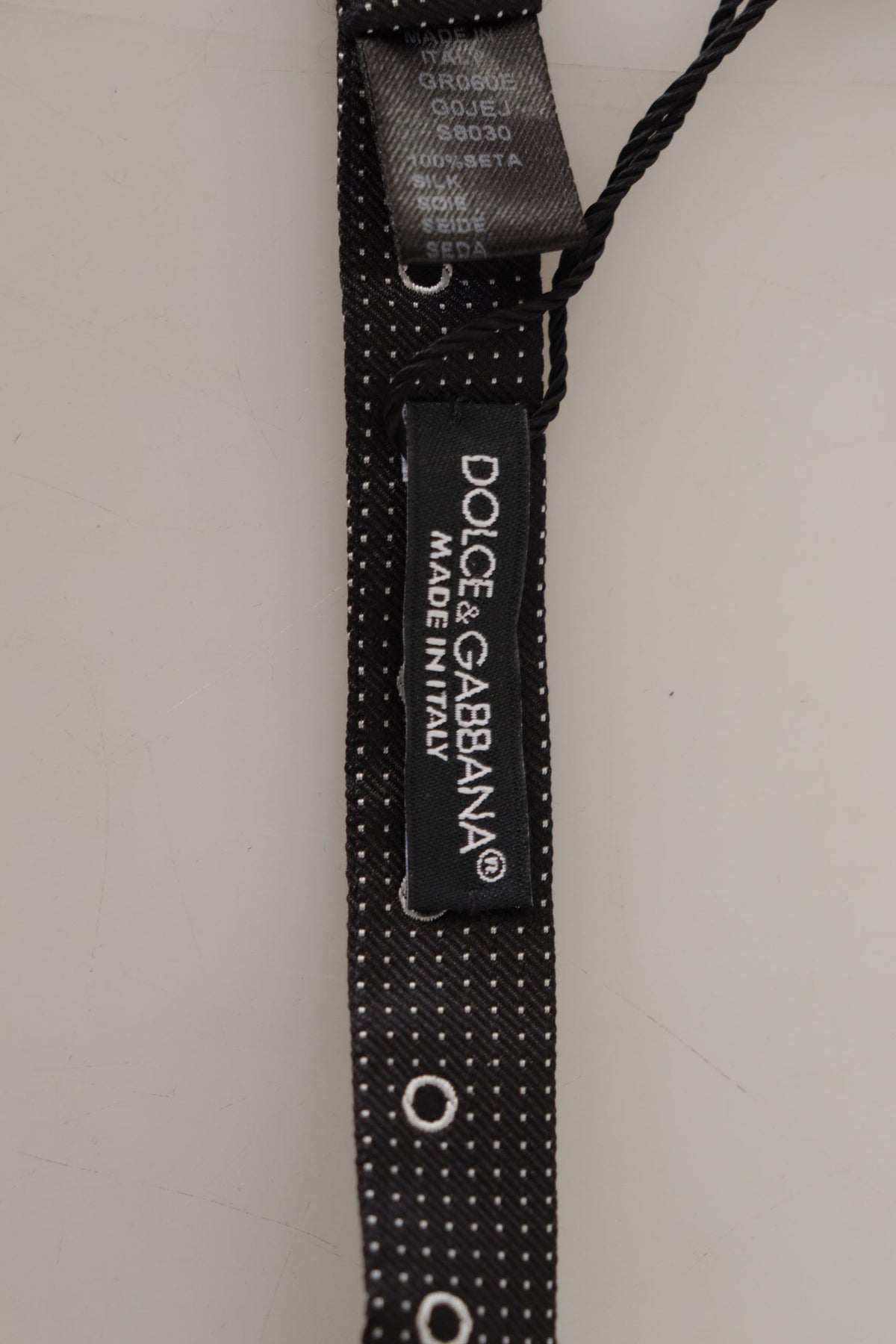 Cravate papillon 100 % soie à pois noirs et blancs Dolce &amp; Gabbana