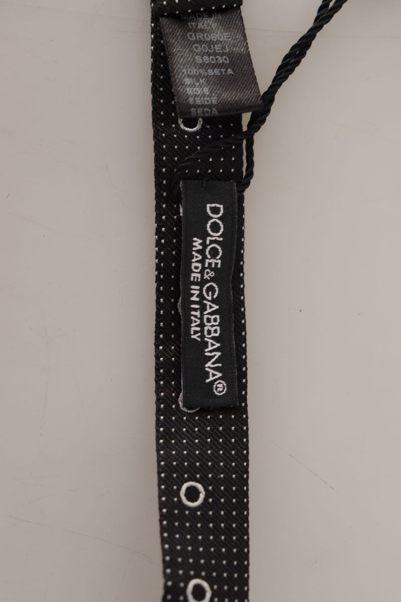 Cravate papillon 100 % soie à pois noirs et blancs Dolce &amp; Gabbana