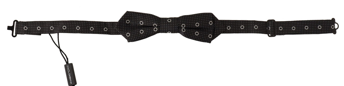 Cravate papillon 100 % soie à pois noirs et blancs Dolce &amp; Gabbana