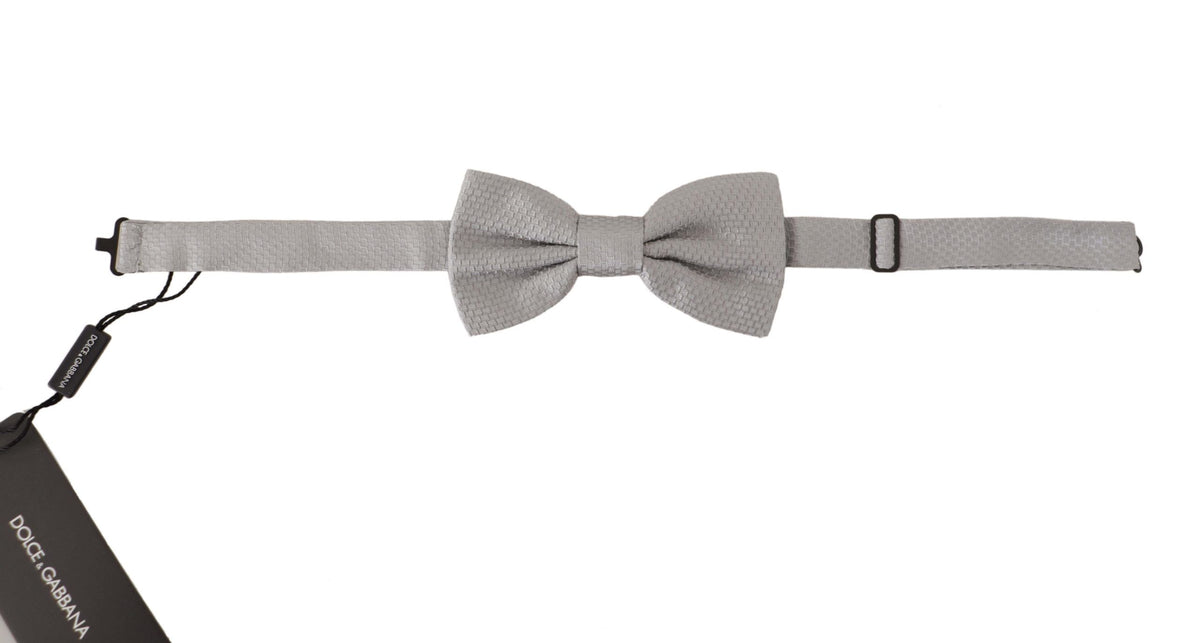 Cravate papillon ajustable grise 100 % soie Dolce &amp; Gabbana