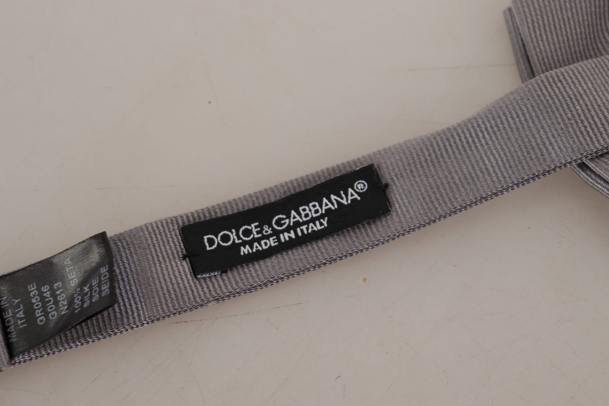 Cravate papillon ajustable grise 100 % soie Dolce &amp; Gabbana