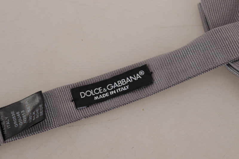 Cravate papillon ajustable grise 100 % soie Dolce &amp; Gabbana