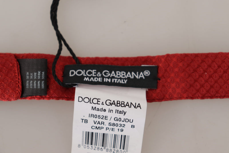 Cravate papillon ajustable Dolce &amp; Gabbana rouge 100 % soie