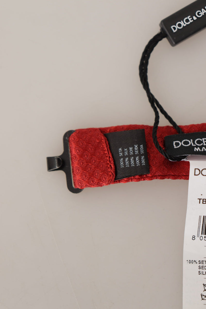 Cravate papillon ajustable Dolce &amp; Gabbana rouge 100 % soie