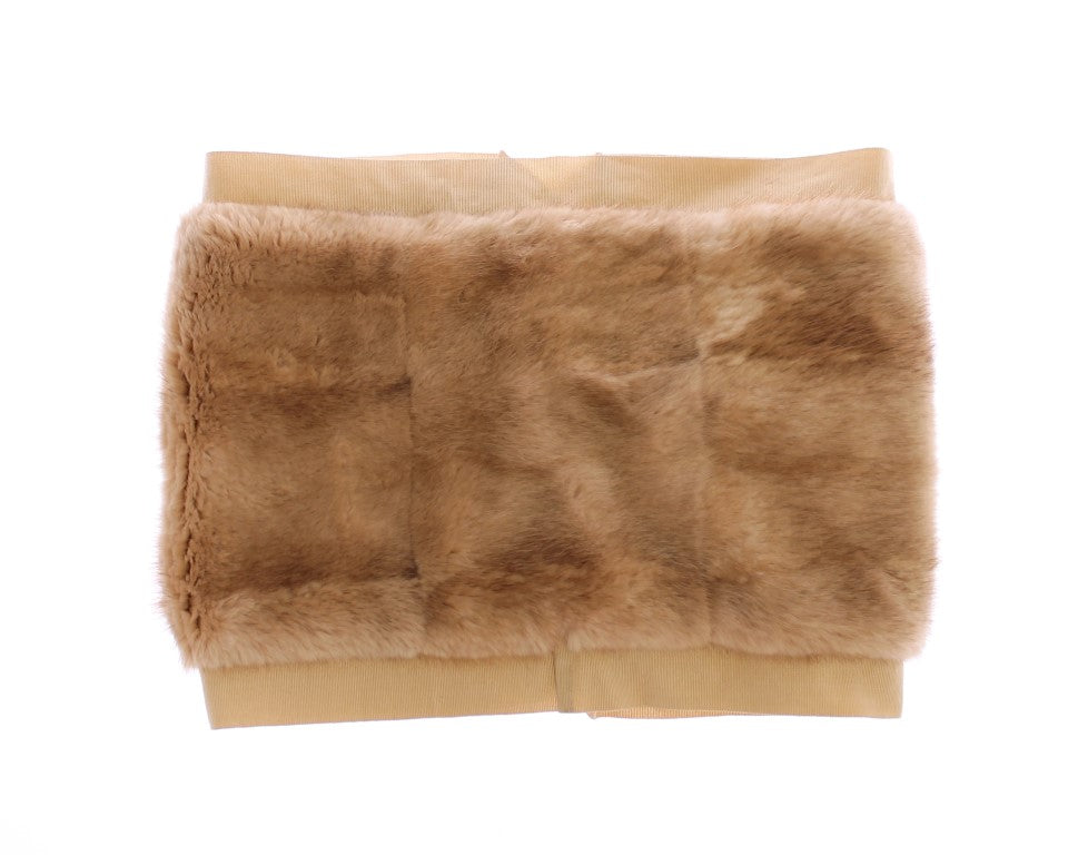 Foulard en fourrure de vison beige Dolce &amp; Gabbana
