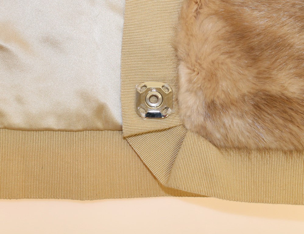 Foulard en fourrure de vison beige Dolce &amp; Gabbana