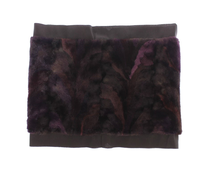 Foulard en fourrure de vison violet Dolce &amp; Gabbana