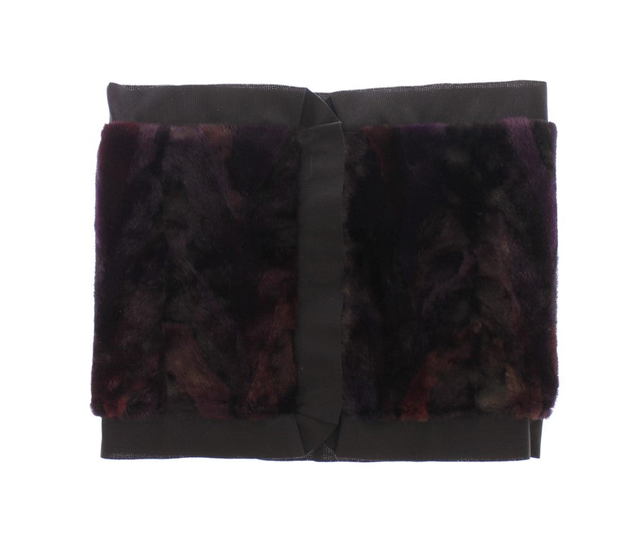 Foulard en fourrure de vison violet Dolce &amp; Gabbana