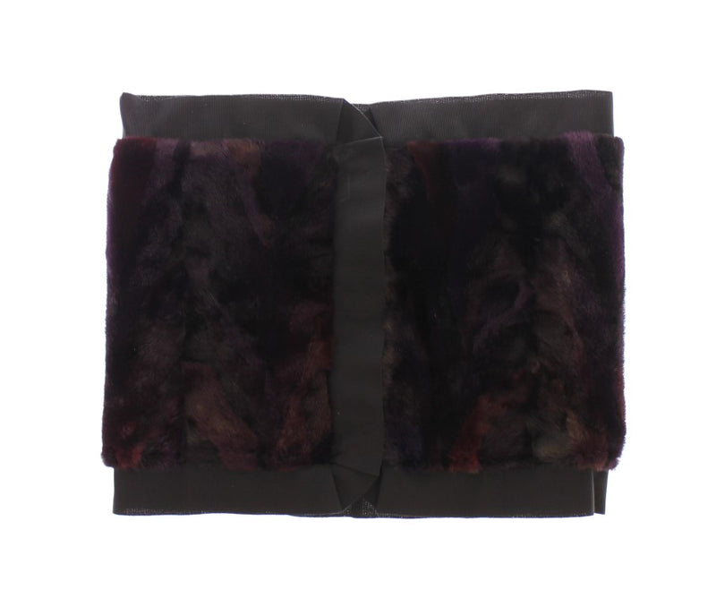 Foulard en fourrure de vison violet Dolce &amp; Gabbana