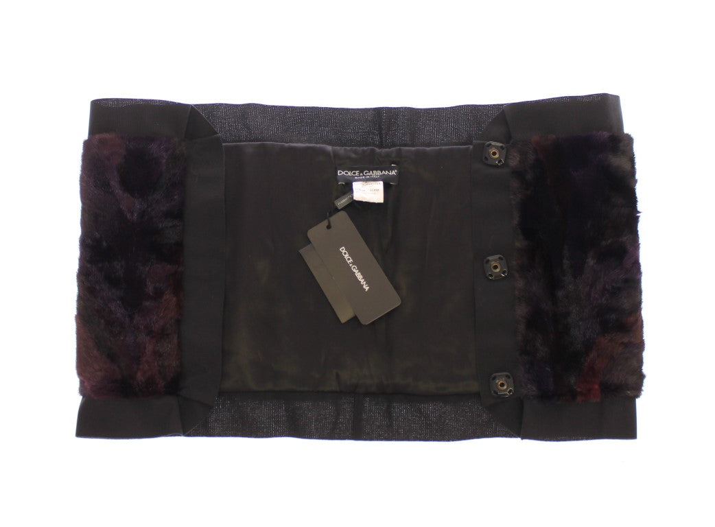 Foulard en fourrure de vison violet Dolce &amp; Gabbana