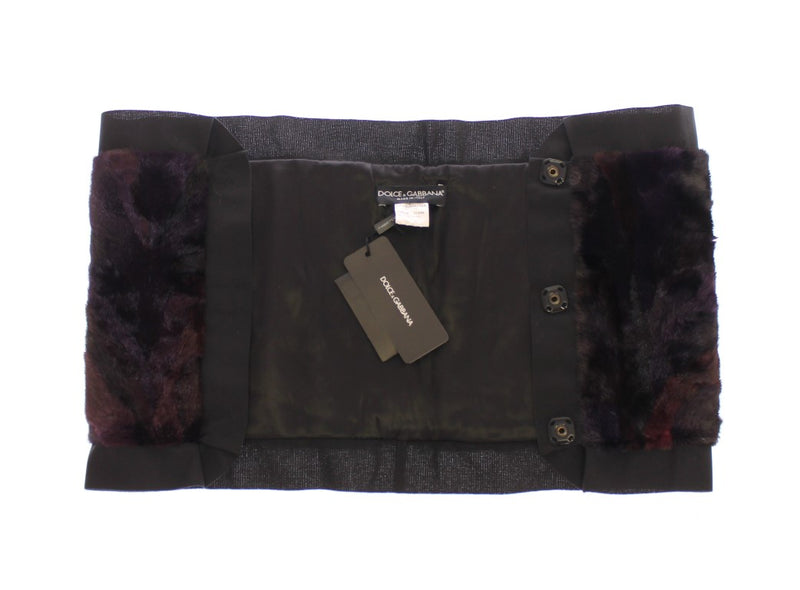 Foulard en fourrure de vison violet Dolce &amp; Gabbana