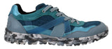 Sneakers basses de sport en cuir bleu gris de Dolce & Gabbana