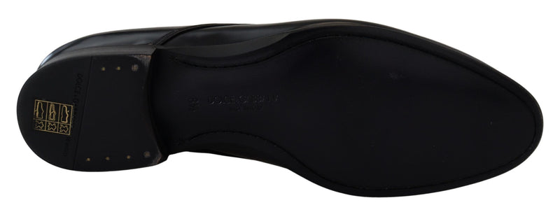 Dolce & Gabbana Black Leather Derby Dress Shoes