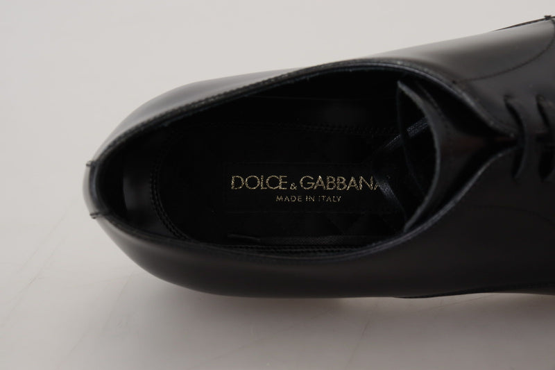 Dolce & Gabbana Black Leather Derby Dress Shoes