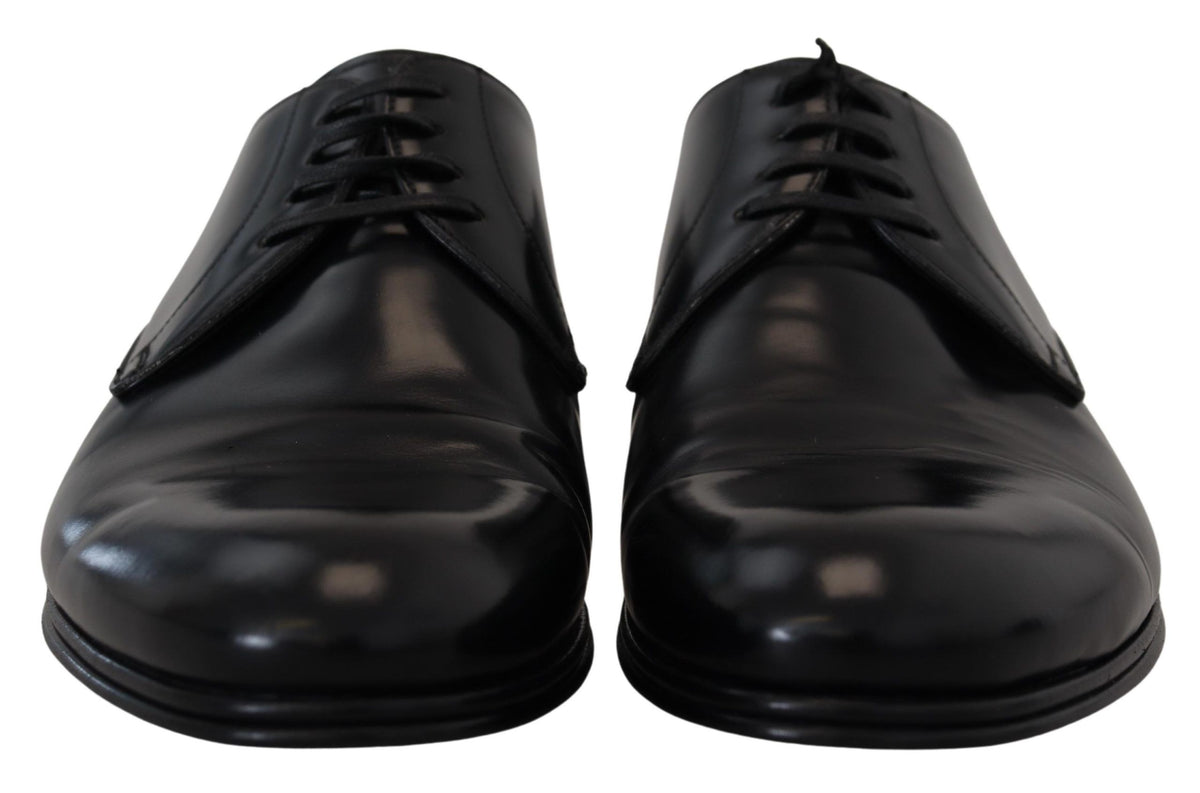 Dolce & Gabbana Black Leather Derby Dress Shoes