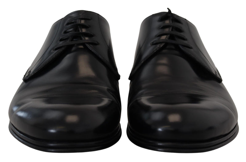 Dolce & Gabbana Black Leather Derby Dress Shoes