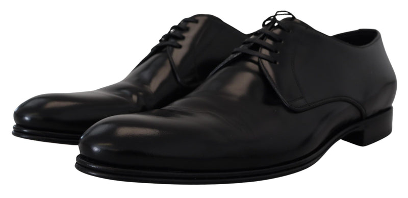 Dolce & Gabbana Black Leather Derby Dress Shoes